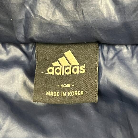 Adidas Puffer Jacket Men's L Blue Adiwarm Down Mock Neck Pockets Full Zip - Picture 7 of 13